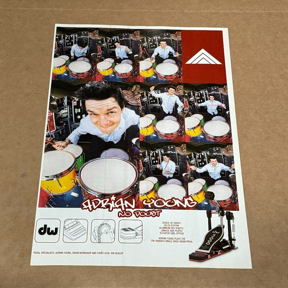 Adrian Young of No Doubt - DW PEDALS - 2003 Print Advertisement